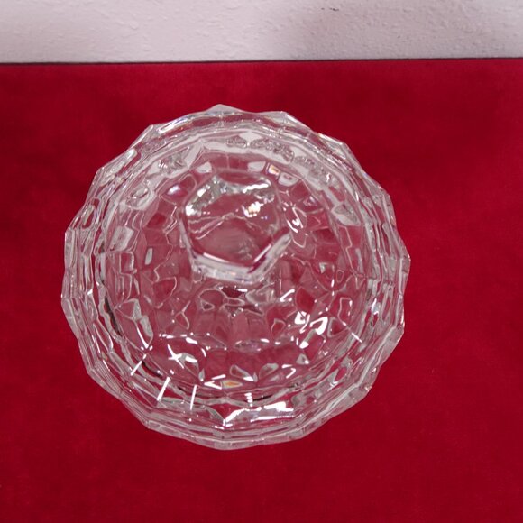 Vintage Fostoria Cubist Glass Compote Candy Dish & Lid American Pedestal 7" - Picture 3 of 10